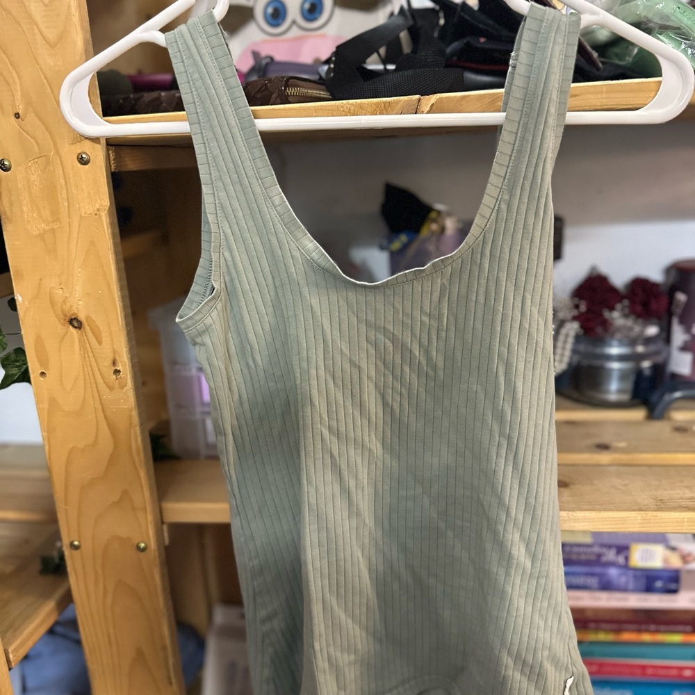 Bliss Ribbed Tank Top in Soft Green